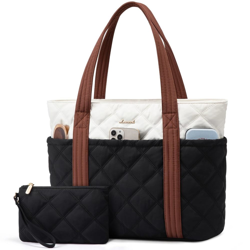 Puffer Tote Bag, Puffy 17" Work Tote Bags, Travel Essentials With >:(